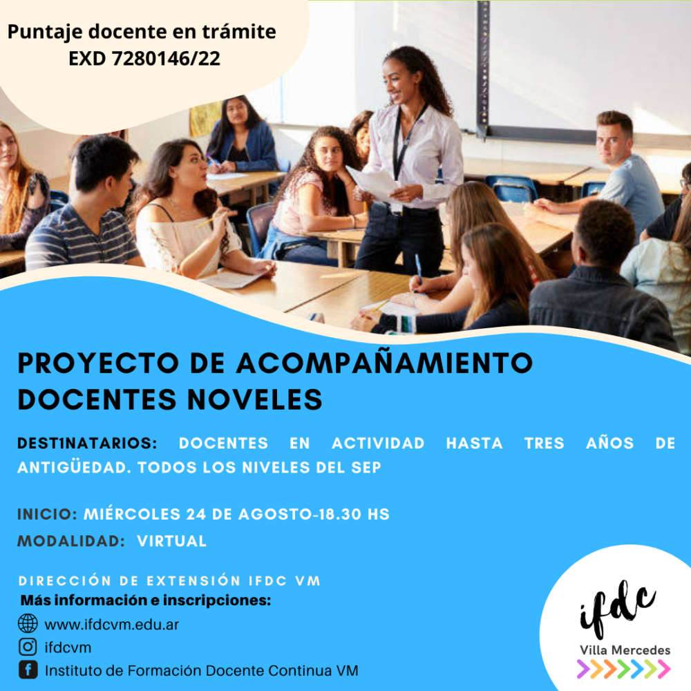 Proyecto de acompañamiento Docentes Noveles IFDC Villa Mercedes