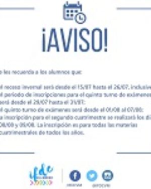 AVISO IMPORTANTE PARA ALUMNOS