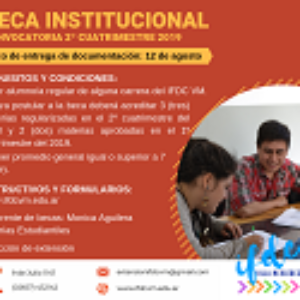 Beca institucional – convocatoria 2° cuatrimestre 2019