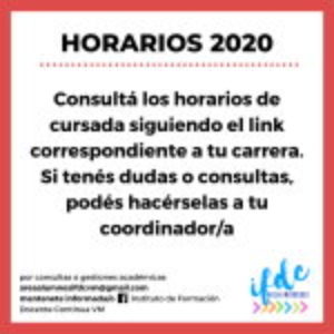 Horarios 2020