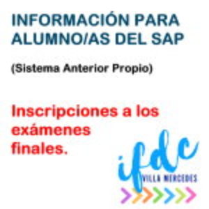 Información para alumno/as del SAP (Sistema Anterior Propio)