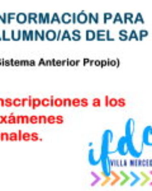 Información para alumno/as del SAP (Sistema Anterior Propio)