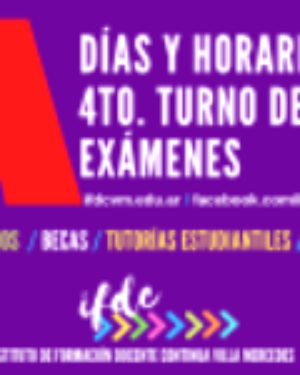 IMPORTANTE: 4to. Turno de Exámenes.