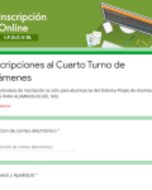 Formulario Inscripciones 4°Turno S.A.P