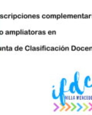 Inscripciones complementarias y/o ampliatoras en Junta de Clasificación Docente