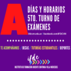 Horarios del 5to. Turno de Exámenes