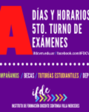 Horarios del 5to. Turno de Exámenes