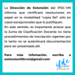 Información de la Dir. de Extensión: Junta de Clasificación Docente.