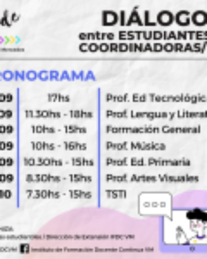 DIÁLOGOS entre ESTUDIANTES y COORDINADORAS/ES