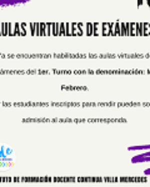 Aulas virtuales de exámenes: Turno de febrero