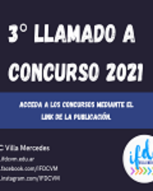 3° llamado a concurso 2021