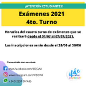 4to. Turno de exámenes 2021