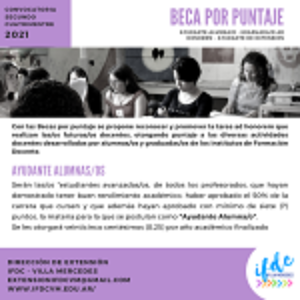 Becas por puntaje, destinadas a ESTUDIANTES AVANZADAS/OS