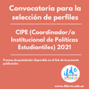 Convocatoria para la selección de perfiles: CIPE