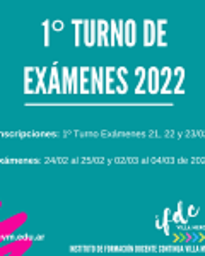 1° Turno de exámenes 2022