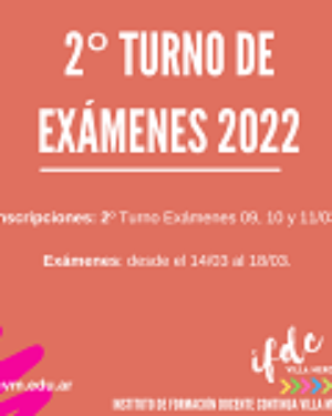 2° Turno de exámenes 2022