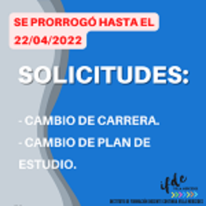 Solicitudes para cambio de carrera y plan de estudio