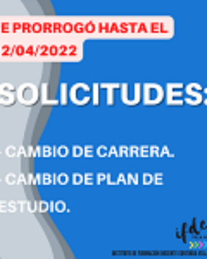 Solicitudes para cambio de carrera y plan de estudio