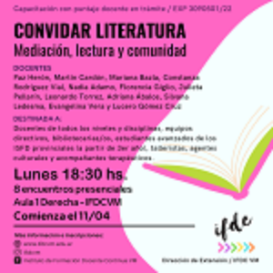 Capacitación «Convidar literatura: Mediación, lectura y comunidad»