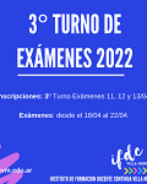 3° turno de exámenes 2022