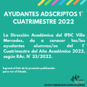 Ayudantes adscriptas/os 1° cuatrimestre 2022