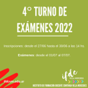 4° turno de exámenes 2022