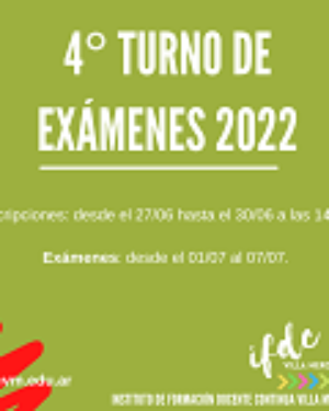 4° turno de exámenes 2022