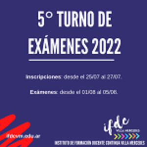 5° turno de exámenes 2022