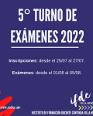 5° turno de exámenes 2022