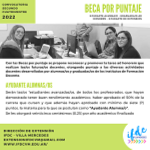 Becas por puntaje para el 2do cuatrimestre 2022