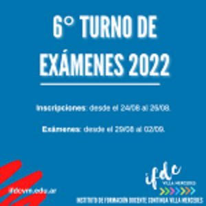 6° turno de exámenes 2022