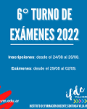 6° turno de exámenes 2022