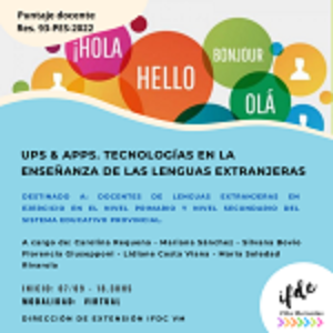 Capacitación: Ups& Apps. Tecnologías en la Enseñanza de las Lenguas Extranjeras.