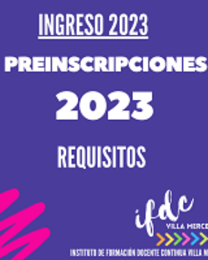 Preinscripciones 2023. Requisitos.