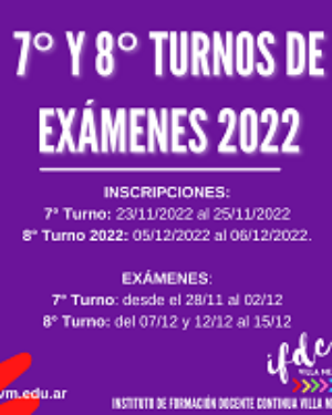 7° y 8° Turnos de exámenes