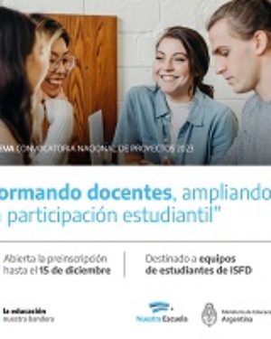 Convocatoria nacional 2023 destinada a estudiantes de formación docente.