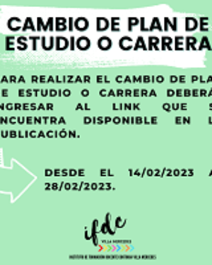 Formularios para cambio de plan/carrera