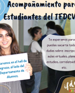 Acompañamiento a estudiantes del IFDCVM. Horarios disponibles.