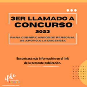 3° Llamado a concurso 2023. Personal de apoyo a la docencia.