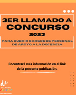 3° Llamado a concurso 2023. Personal de apoyo a la docencia.