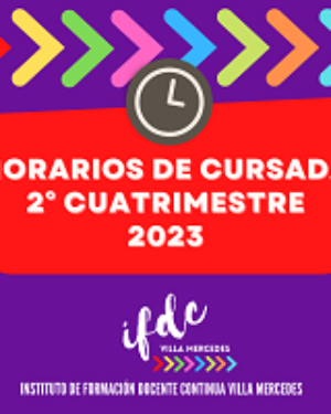 Horarios de cursada. 2° cuatrimestre 2023
