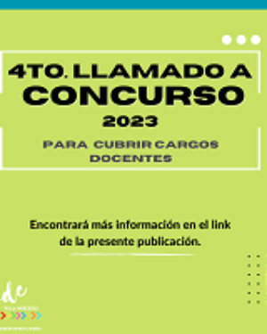 4° Llamado a concurso 2023. Cargos docentes.