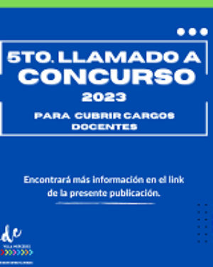5° Llamado a concurso 2023. Cargos docentes.