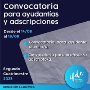 Llamado para ayudantías y adscripciones