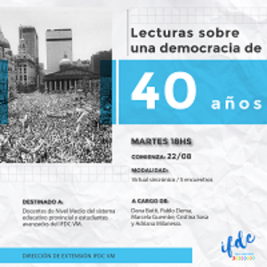 Capacitación: <strong>Lecturas sobre una democracia de 40 años</strong>