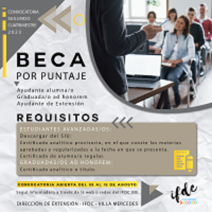 Becas por puntaje para el 2° cuatrimestre 2023