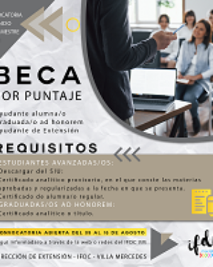 Becas por puntaje para el 2° cuatrimestre 2023