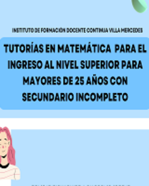 Cronograma de encuentros. Módulo de Matemática para mayores de 25 años sin secundario completo.