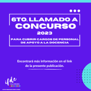 6° Llamado a concurso 2023. Personal de apoyo a la docencia.