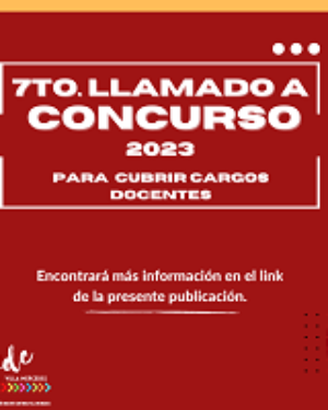 7° Llamado a concurso 2023. Cargos docentes.